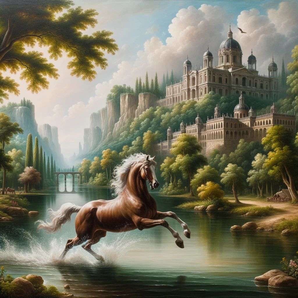 a horse, painting, renaissance style